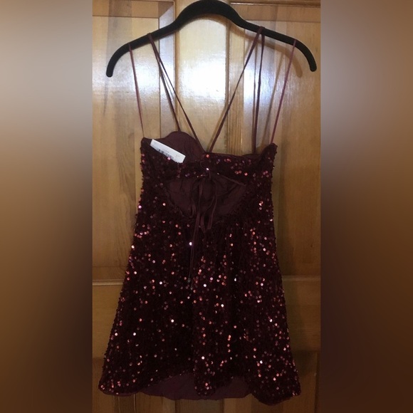 Mustard Seed Sequin Cami Mini Dress in Garnet Red, Size Small - NWT - Picture 5 of 10